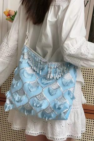 Ethnic Han Element Crossbody Bag - Large Capacity Miaojiang Hanfu Shoulder Tote for Daily Style 2025