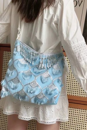 Ethnic Han Element Crossbody Bag - Large Capacity Miaojiang Hanfu Shoulder Tote for Daily Style 2025