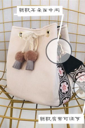 Ethnic Style Embroidered Velvet Bucket Bag for Women - Trendy Crossbody Handbag for Autumn/Winter 2024 Fashion