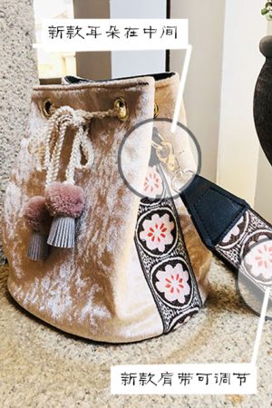 Ethnic Style Embroidered Velvet Bucket Bag for Women - Trendy Crossbody Handbag for Autumn/Winter 2024 Fashion