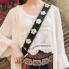 Ethnic Style Embroidered Wide Strap Bag Accessory - Adjustable Shoulder and Crossbody Strap for Versatile Use