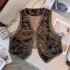 Ethnic Style Jacquard Embroidered Vest - Short Retro Cardigan for Travel, Inspired by Xinjiang and Northwest Tibet Fashion