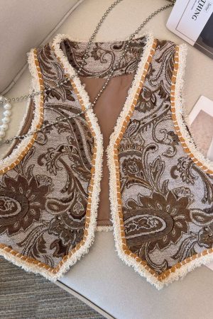 Ethnic Style Jacquard Embroidered Vest - Short Retro Cardigan for Travel, Inspired by Xinjiang and Northwest Tibet Fashion