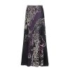 Exotic Ancient Vine Black Purple Gradient Vintage Dress - Retro Mid-Length A-Line Skirt for Women, Boho Style