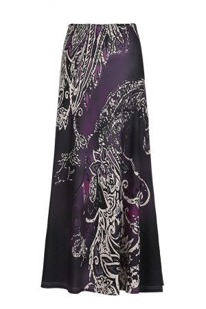 Exotic Ancient Vine Black Purple Gradient Vintage Dress - Retro Mid-Length A-Line Skirt for Women, Boho Style