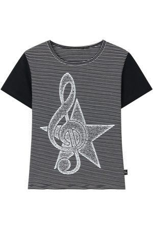 Faded Multicolor Printed T-Shirt for Women - Summer Spliced Flutter Sleeve Short Sleeve Top in Black, White, and Gray