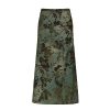 Fallen Flowers Vintage Forest Style A-Line Long Skirt for Women - Low Waist, Autumn Mood, Chinese Design