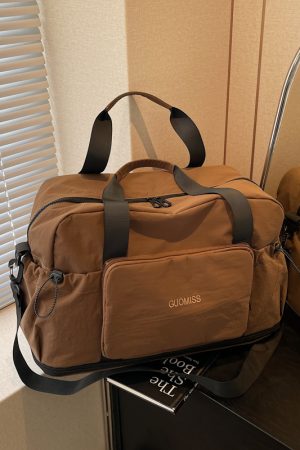 Fashionable Foldable Short Trip Bag for Women - Large Capacity Business Tote with Dry Wet Separation for Travel and Fitness