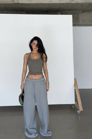 Faux Bare Face Athletic V-Neck T-Back High Elasticity Tank Top - Hot Girl Essentials for Y2K and 90s Style Fashion