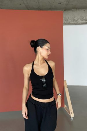 Faux Bare Face Athletic V-Neck T-Back High Elasticity Tank Top - Hot Girl Essentials for Y2K and 90s Style Fashion