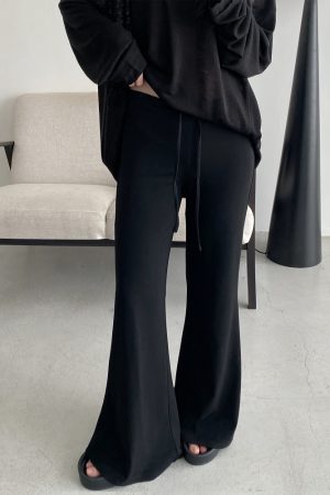 Flared Yoga Pants for Women - Sun Grapefruit Modal, Relaxed Fit Casual Long Pants, Spring Summer Style, Comfortable Activewear