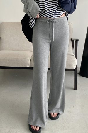 Flared Yoga Pants for Women - Sun Grapefruit Modal, Relaxed Fit Casual Long Pants, Spring Summer Style, Comfortable Activewear