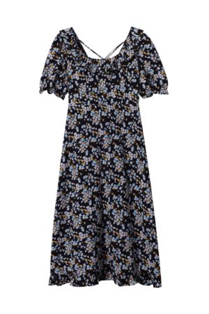 Floral Backless Dress for Women, Plus Size, 2025 Spring Summer Collection, Niche Design, Elegant French Style