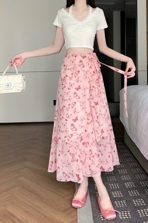 Floral Chiffon Fish Tail One-Piece Dress - Womenâ€™s Summer Bodycon Wrap Skirt with Irregular Ruffle for Beach Style