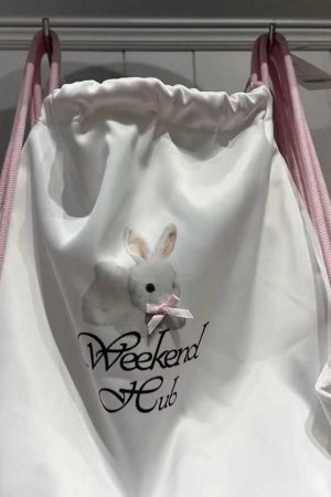 Floral Drawstring Small Backpack - Casual Canvas Tote Bag with Large Capacity for Commuting - Trendy Niche Design