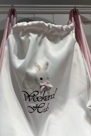 Floral Drawstring Small Backpack - Casual Canvas Tote Bag with Large Capacity for Commuting - Trendy Niche Design