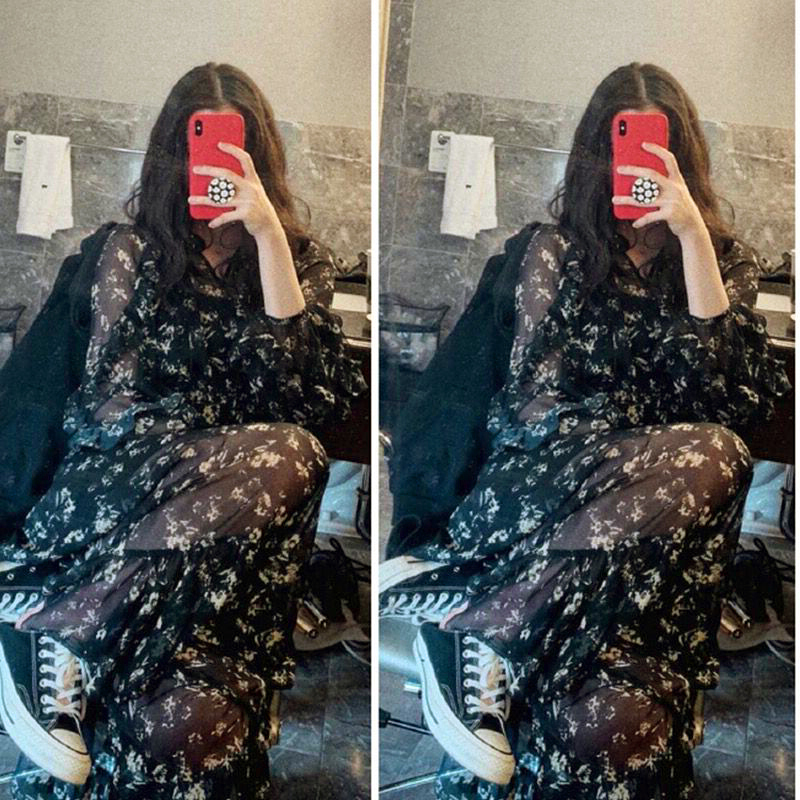 Floral Long Sleeve Dress - French Style Long Skirt, Slimming & Height-Enhancing, Summer 2025 Fashion, 90s Inspired Floral Long Sleeve Dress - French Style Long Skirt, Slimming & Height-Enhancing, Summer 2025 Fashion, 90s Inspired