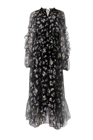 Floral Long Sleeve Dress for Women - Waist-Cinching, Slim-Fit, Elegant Spring/Summer 2025 Fashion – French Style