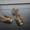 Floral Mid-Heel Closed-Toe Sandals for Women in Gold and Silver - Trendy Summer Footwear with Genuine Leather Design