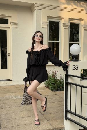 Floral One-Shoulder Chiffon Shirt Dress for Women - Lightweight Waist-Cinching Style for Spring and Summer Fashion