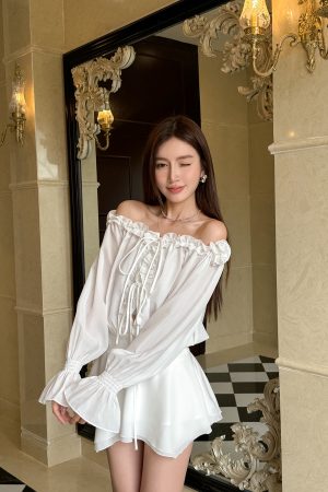 Floral One-Shoulder Chiffon Shirt Dress for Women - Lightweight, Waist-Cinching, Sweet Spring/Summer Style Short Skirt