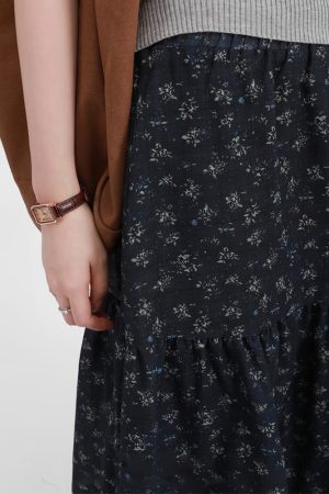 Floral Plus Size A-Line Long Skirt for Women, Summer 2025 Lightweight Style, Flattering Design to Hide Belly