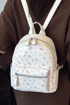 Floral Print Backpack for Women - 2025 High-End Travel & Hiking Bag, Niche Design, Fashionable Leisure Style