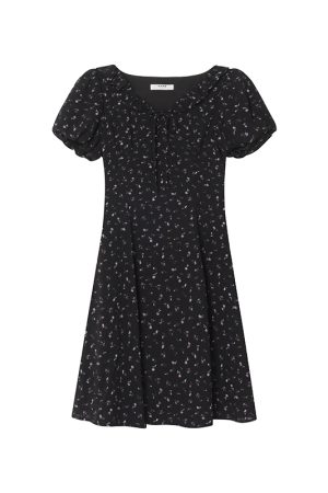 Floral Ruffled V-Neck Dress for Women, Tie Waist-Cinching, Mid-Length A-Line, Perfect for 2025 Spring and Summer Fashion