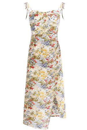 Floral Sleeveless Long Dress for Women - French Style 2025 Summer Slim Fit Vacation Trend