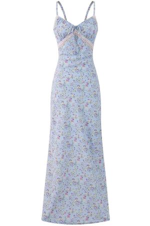 Floral Spaghetti Strap Dress for Women - Summer Beach Vacation Long Skirt, Sexy V2025 Style, 90s Inspired Fashion