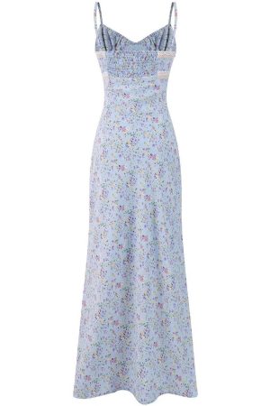 Floral Spaghetti Strap Dress for Women - Summer Beach Vacation Long Skirt, Sexy V2025 Style, 90s Inspired Fashion