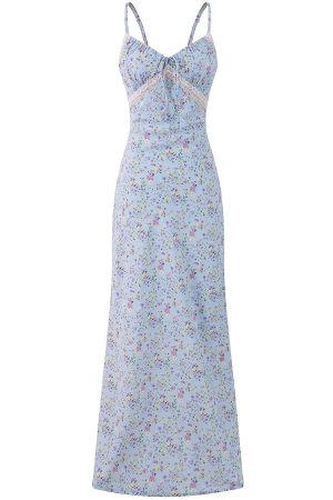 Floral Spaghetti Strap Dress for Women - Summer Beach Vacation Long Skirt, Sexy V2025 Style, 90s Inspired Fashion