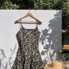 Floral Spaghetti Strap Dress with French V-Neck and Waist-Cinching Design - Midsummer Chic, Slimming Textured Skirt, Perfect for Daywear