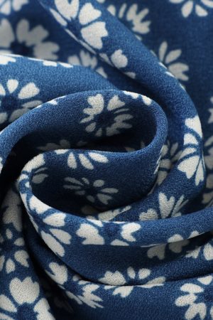 Floral Spaghetti Strap Vacation Mini Dress for Women - Petite Blue 2025 Summer French Style