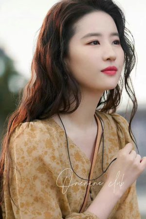 Floral V-Neck Dress for Women - Long Sleeve Printed 2025 Spring Style, Liu Yifei Inspired, Trendy Korean Fashion