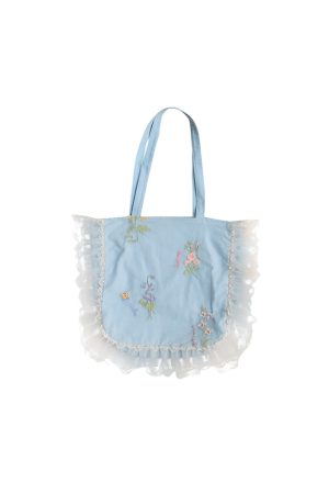 Flower Butterfly Lace Pearl Shimmering Crossbody Bag - Women's Vintage Summer Large Capacity Shoulder Bag