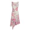 Flowy Floral French Tulle Dress for Women, Waist-Cinching Bodycon Style, Summer Fashion, Elegant Floral Design