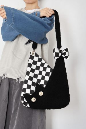 Fluffy Cat Shoulder Bag - Large Capacity Furry Crossbody Purse - Cute Niche Style for Cat Lovers