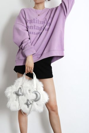 Fluffy Cloud Bag for Women - Niche High-End Long-Haired Handbag & Crossbody Bag for Autumn/Winter 2023, Cute and Stylish