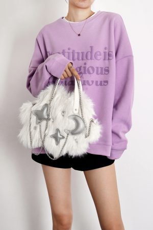 Fluffy Cloud Bag for Women - Niche High-End Long-Haired Handbag & Crossbody Bag for Autumn/Winter 2023, Cute and Stylish