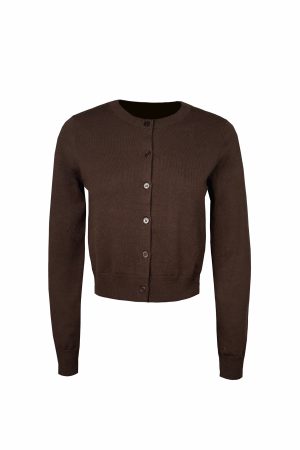 Four-Color Wool Silk Slim-Fit Short Cardigan Sweater - Chic Layering Piece for 90s Inspired Style