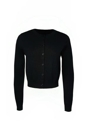 Four-Color Wool Silk Slim-Fit Short Cardigan Sweater - Chic Layering Piece for 90s Inspired Style