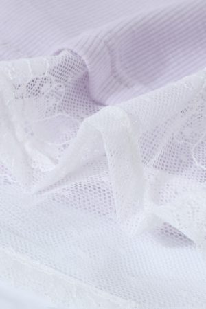 Fragrant Taro Purple Women's Summer Short Sleeve Top with Lace Trim - Irregular Waist Faux Two-Piece T-Shirt, Y2K Style