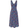 French Blue Floral V-Neck Long Dress for Women - Summer 2025 Vacation Style, Elegant and Chic Fashion for Every Occasion