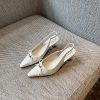 French Pointed Toe Bow Tie Open-Back Sandals for Women - Summer 2025 Thin High Heels, Chic and Elegant Footwear