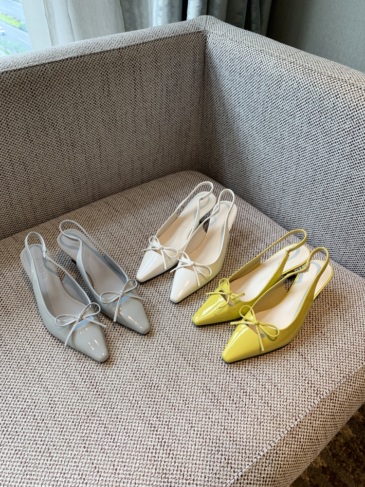 French Pointed Toe Bow Tie Open-Back Sandals for Women - Summer 2025 Thin High Heels, Chic and Elegant Footwear French Pointed Toe Bow Tie Open-Back Sandals for Women - Summer 2025 Thin High Heels, Chic and Elegant Footwear