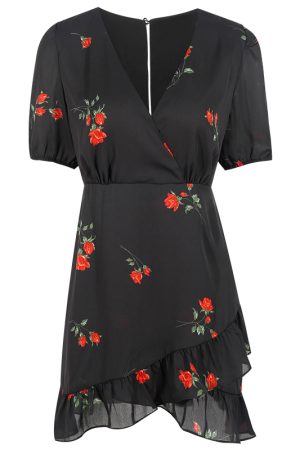 French Style Black Short Dress for Women - 2025 Summer Vacation Look, Inspired by Yang Caiyu, Trendy and Chic