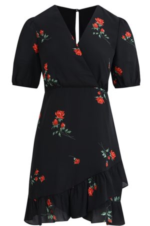 French Style Black Short Dress for Women - 2025 Summer Vacation Look, Inspired by Yang Caiyu, Trendy and Chic