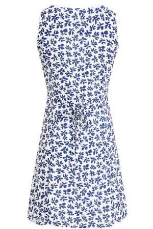 French-Style Blue Vacation Short Dress for Women - 2025 Summer Collection, Petite Fit, Effortless Elegance