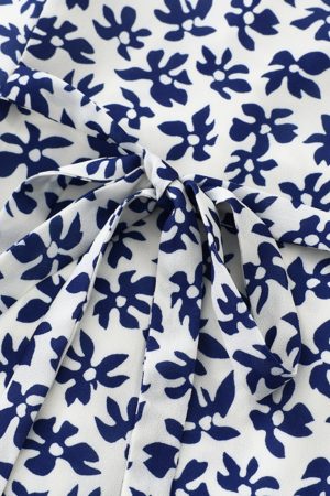 French-Style Blue Vacation Short Dress for Women - 2025 Summer Collection, Petite Fit, Effortless Elegance